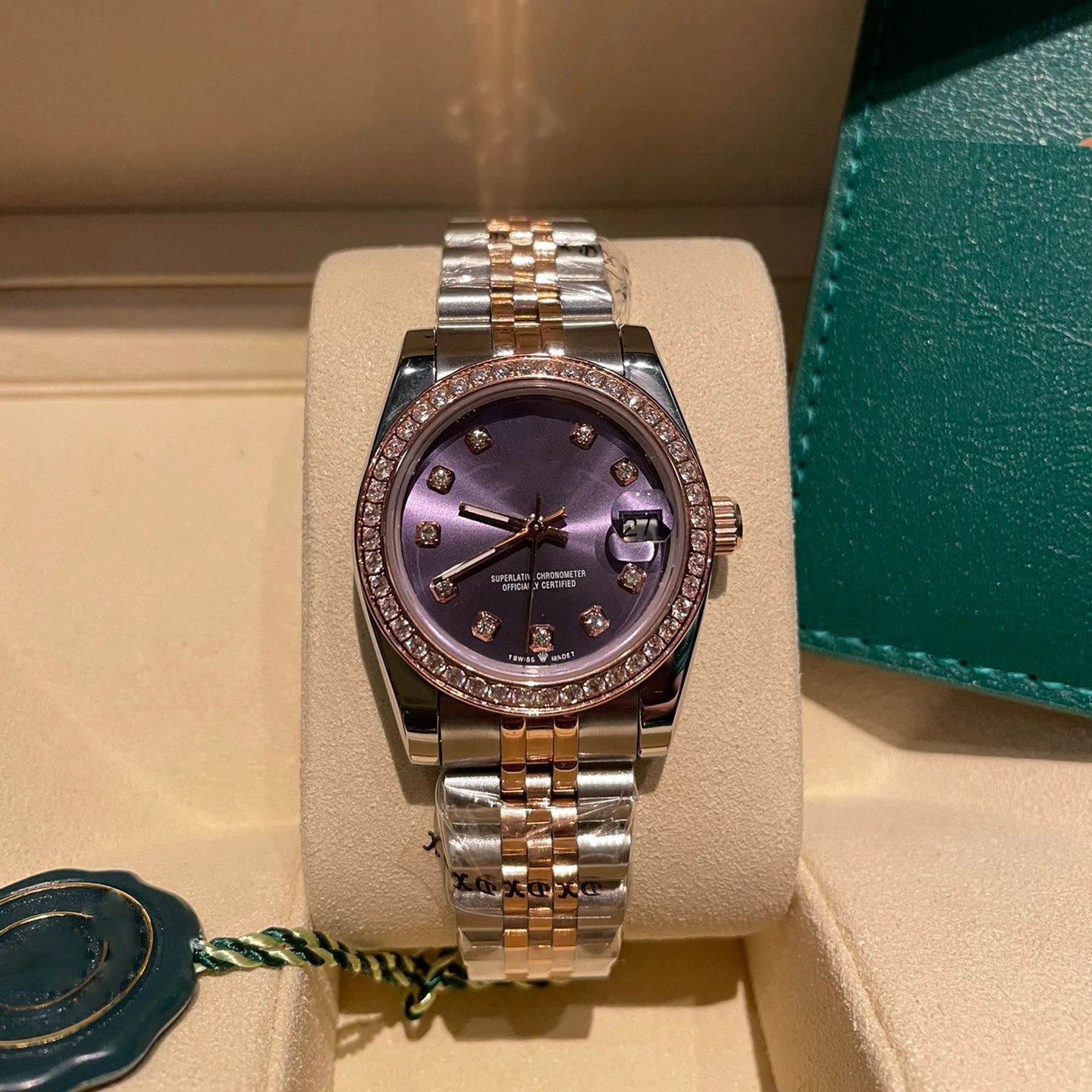 Rolex Datejust 31 Diamond Bezel Luxury Watch Purple