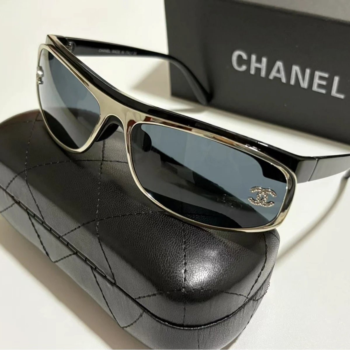 Chanel Shield Fashion Sunglasses Black