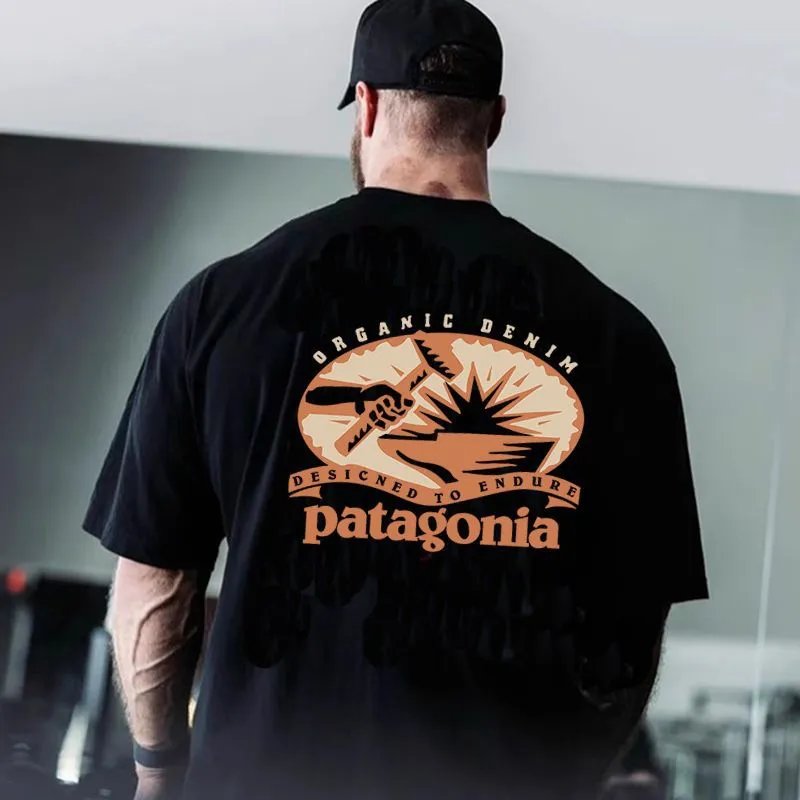 Patagonia Organic Denim Graphic Oversized T-Shirt Black