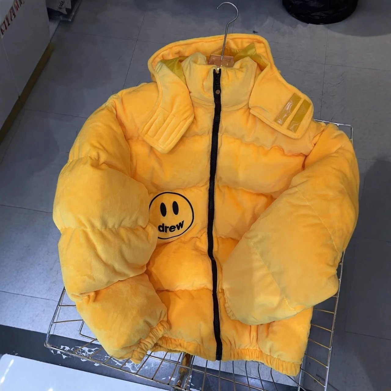 drew house Velvet Puffer Jacket Yellow