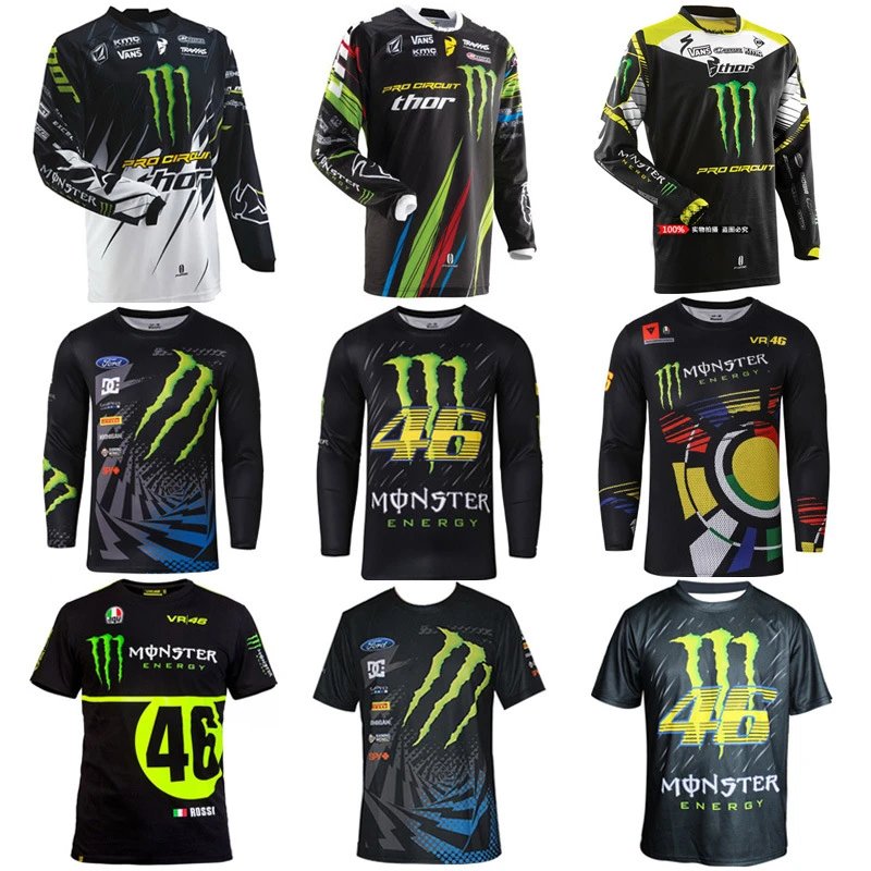 Monster Energy Motocross Racing Graphic Jersey Black and Multicolor