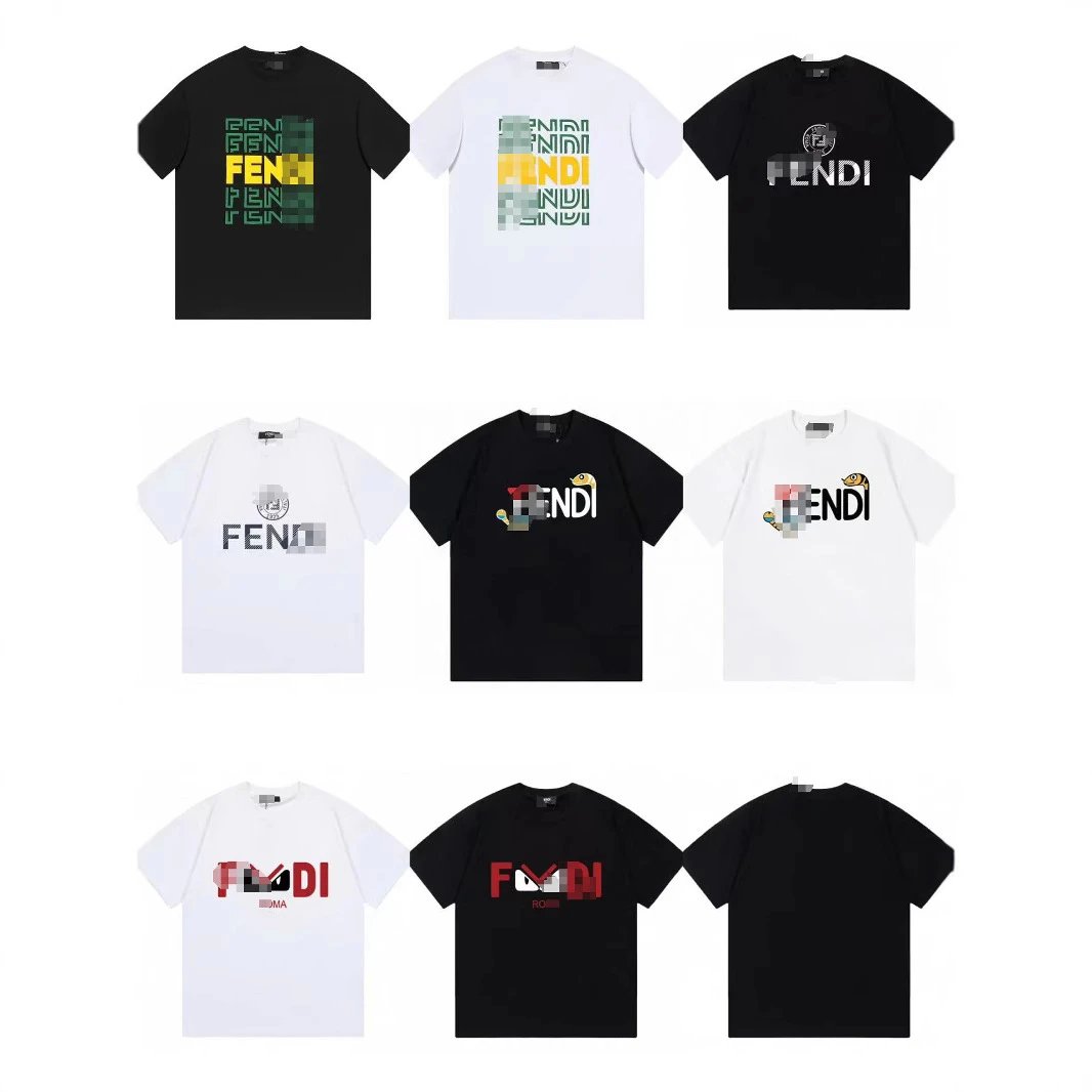 Fendi Graphic Print Cotton T-Shirt Black and White