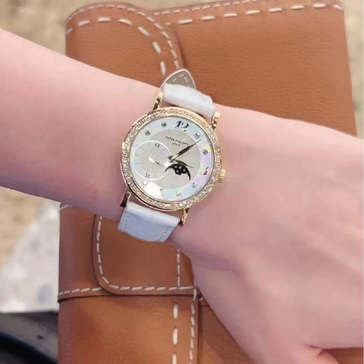 Patek Philippe Complications 4968R Diamond Moonphase Watch White