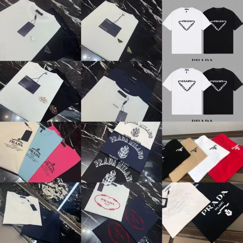 Prada Graphic Print Cotton T-Shirt Multicolor