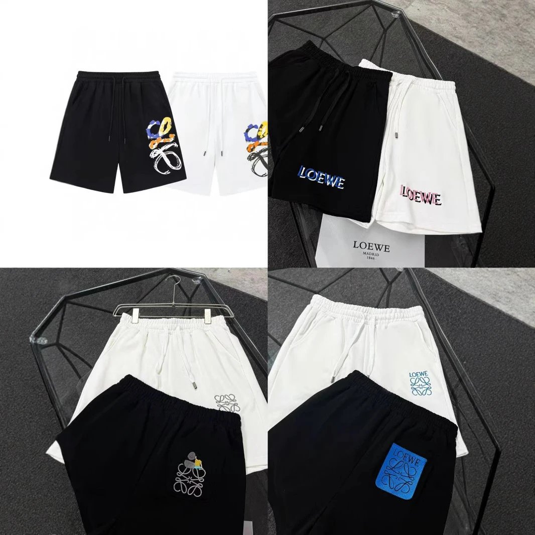 Loewe Anagram Graphic Casual Shorts Black and White