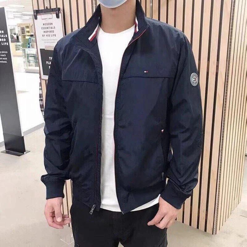 Tommy Hilfiger Windbreaker Lightweight Casual Jacket Navy