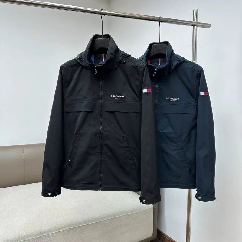 Tommy Hilfiger Windbreaker Lightweight Jacket Black and Navy