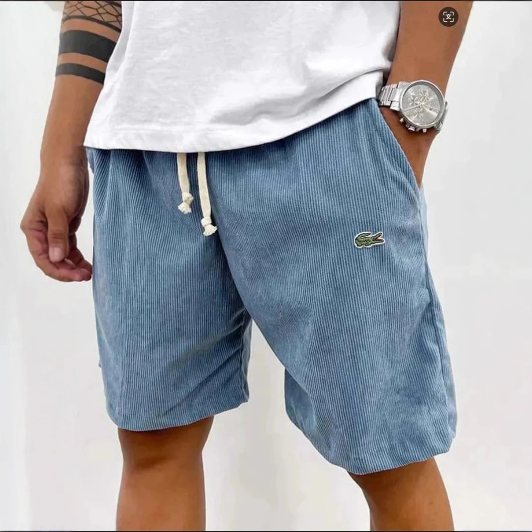 Lacoste Corduroy Casual Shorts Blue