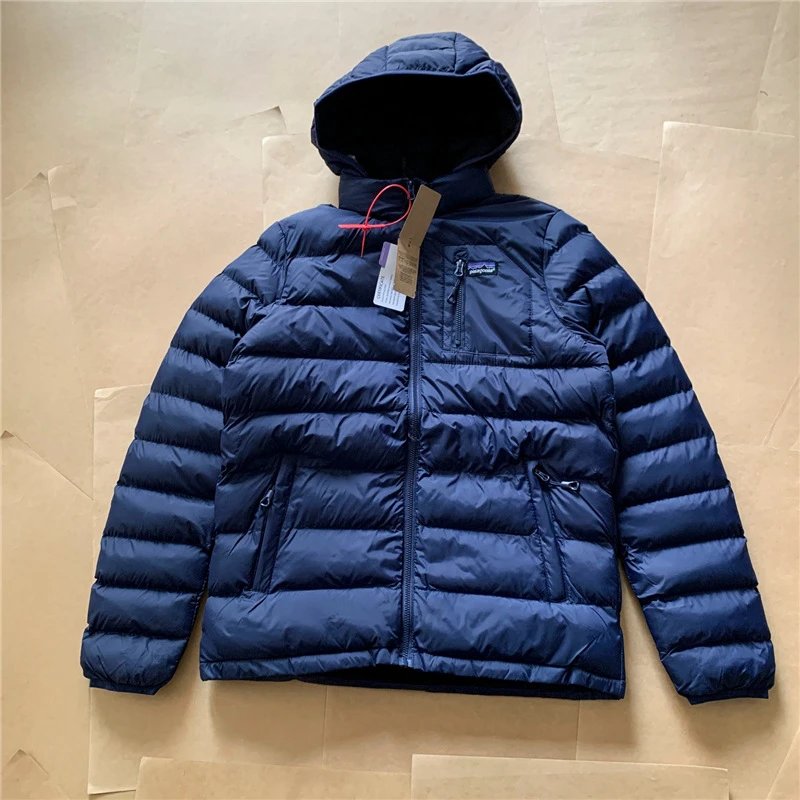 Patagonia Down Sweater Hoody Lightweight Puffer Jacket Navy