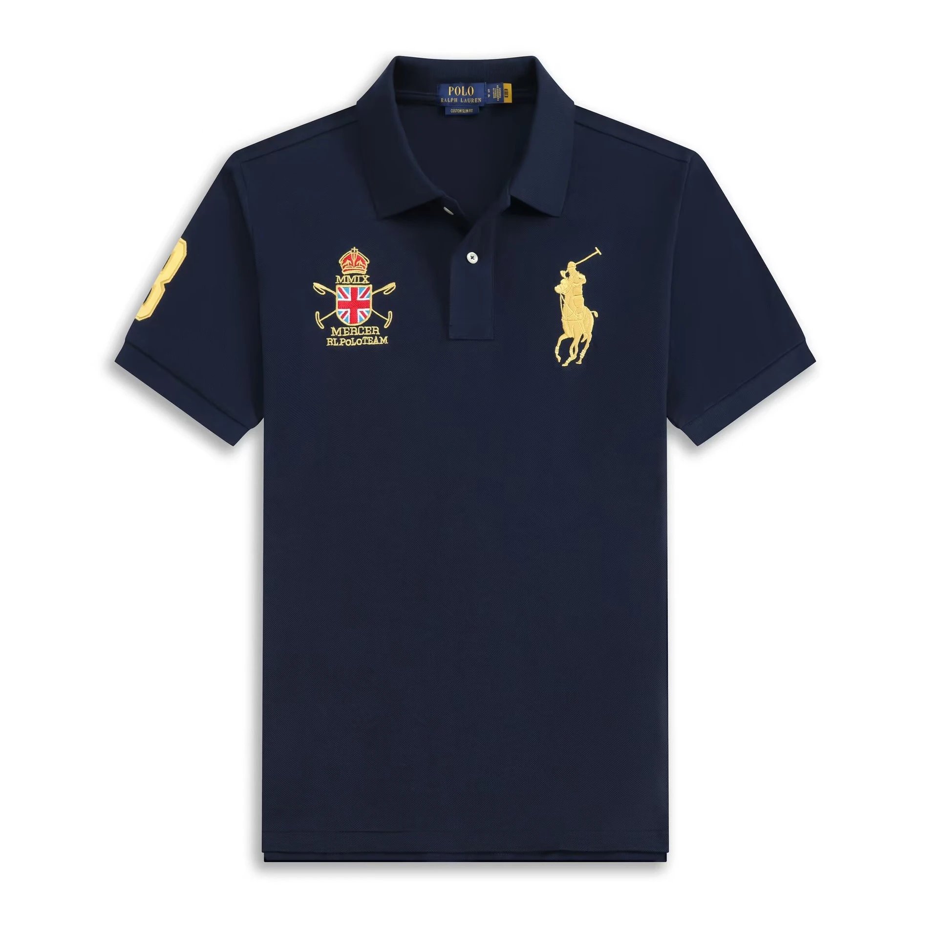 Ralph Lauren Custom Slim Fit Embroidered Polo Shirt Navy