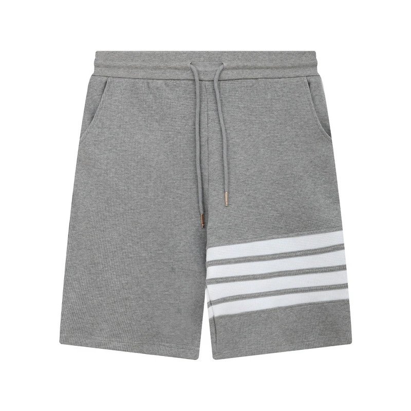 Thom Browne 4-Bar Waffle Knit Casual Shorts Gray