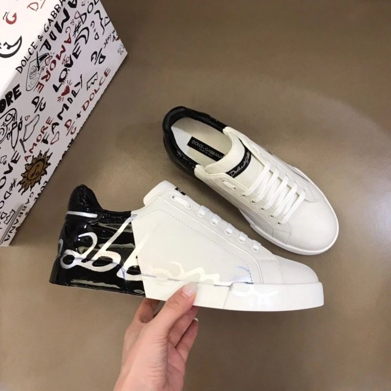 Dolce & Gabbana D&G Portofino casual Sneakers White and Black