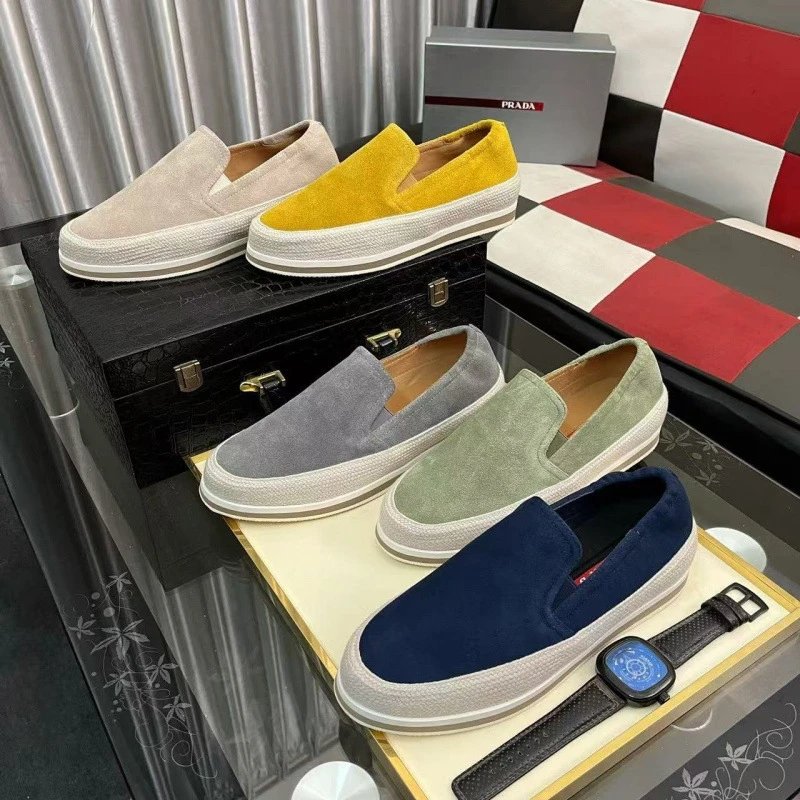 Prada Suede Espadrille Slip-On Sneakers Casual Shoes Multicolor