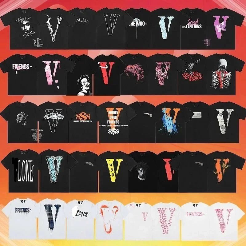 Vlone Graphic Print Streetwear T-Shirt Multicolor