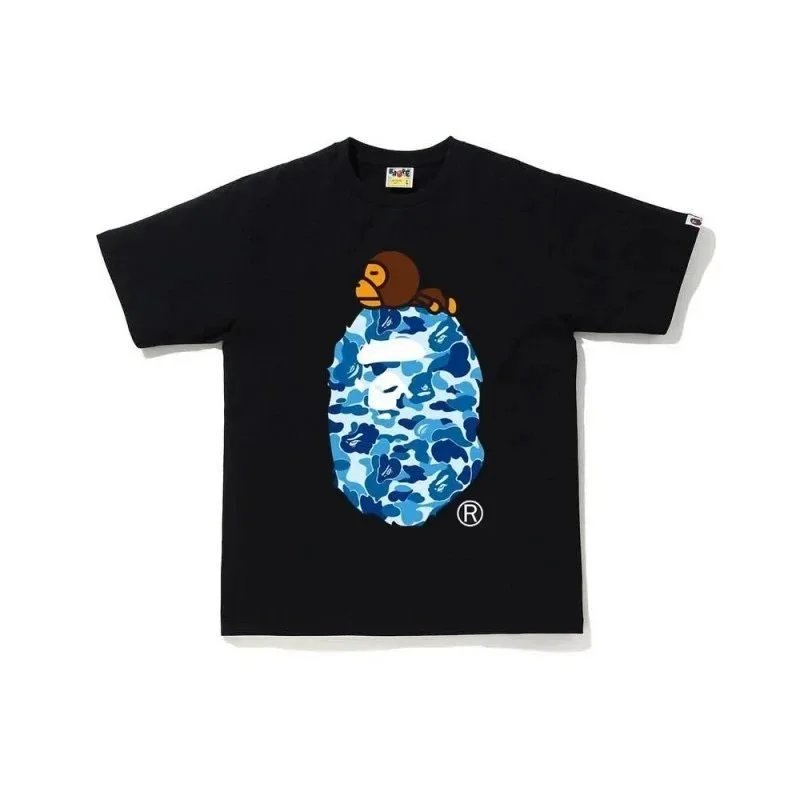 A Bathing Ape BAPE Baby Milo Camo Ape Head Graphic Tee Black