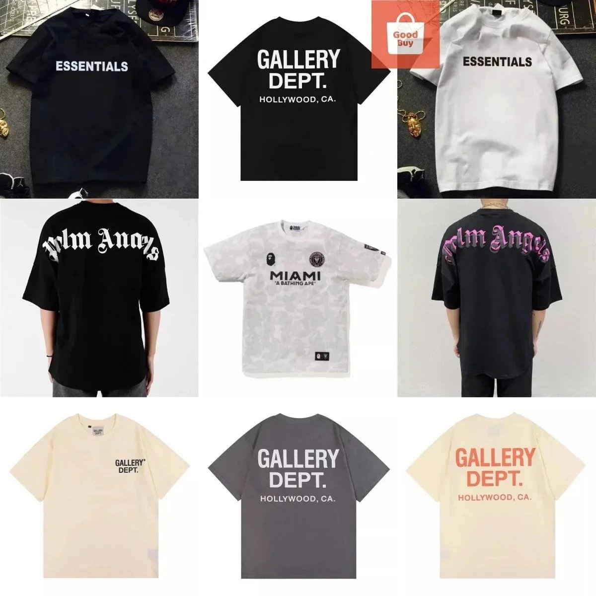 Design Graphic T-Shirt Collection Oversized Streetwear T-Shirt Multicolor