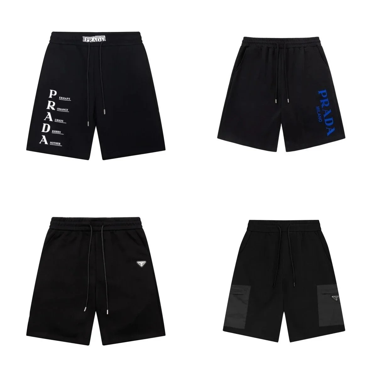 Prada Graphic Print and Cargo Shorts Casual Black