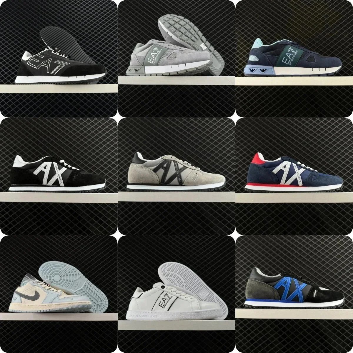 Emporio Armani EA Runner Sneakers Casual Low Top Shoes Multicolor
