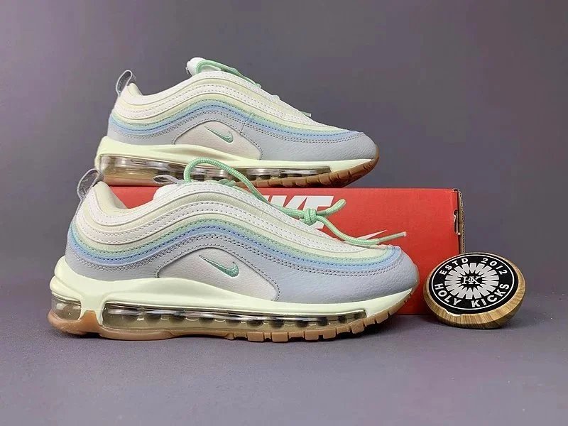 Nike Air Max 97 Chunky Running Sneakers White and Light Blue