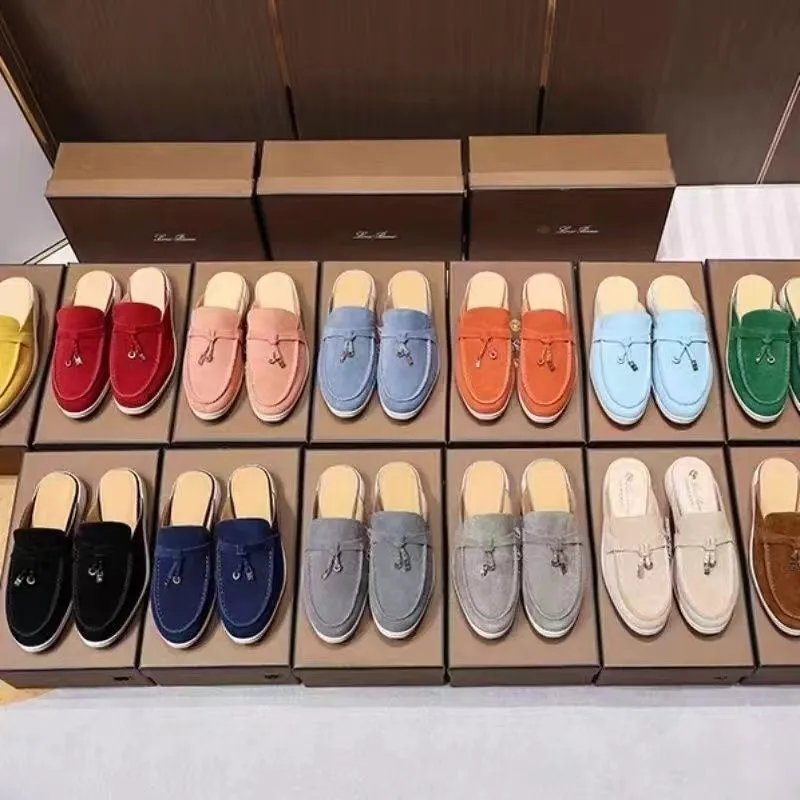 Loro Piana Summer Charms Walk Suede Mules Multicolor