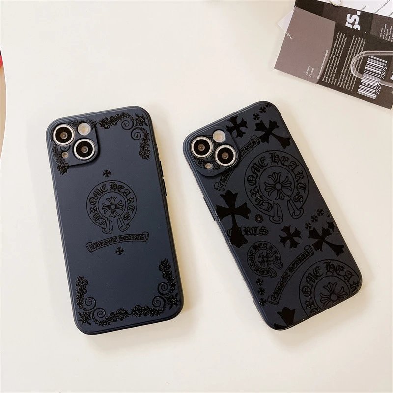 Chrome Hearts Cross Motif Protective Phone Case Black