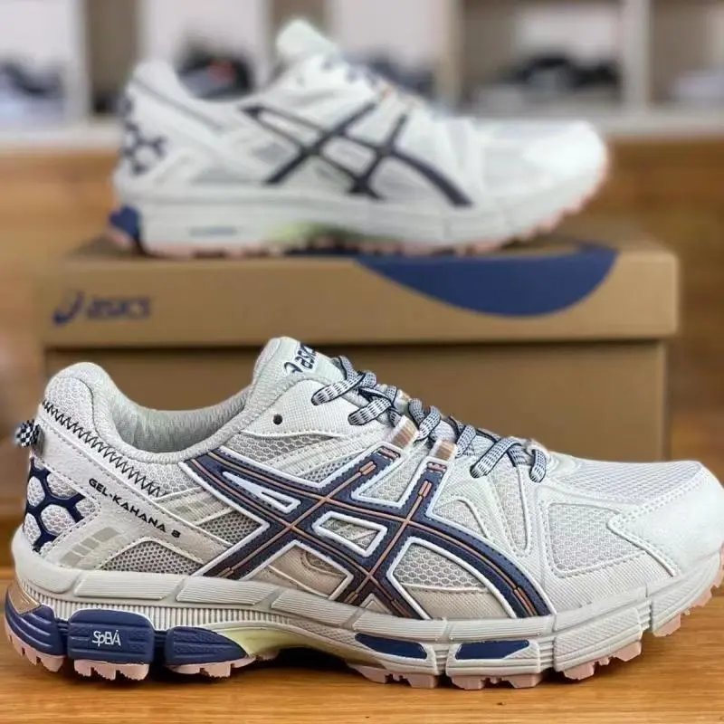 Asics Gel-Kahana 8 Chunky Running Sneakers White and Blue