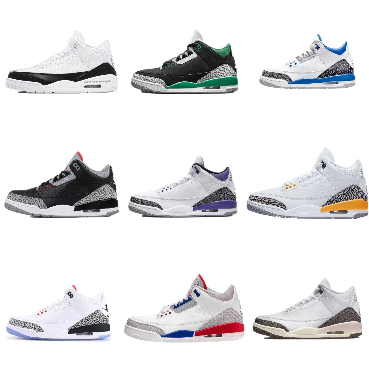 Jordan 3 Retro Basketball Sneakers Multicolor