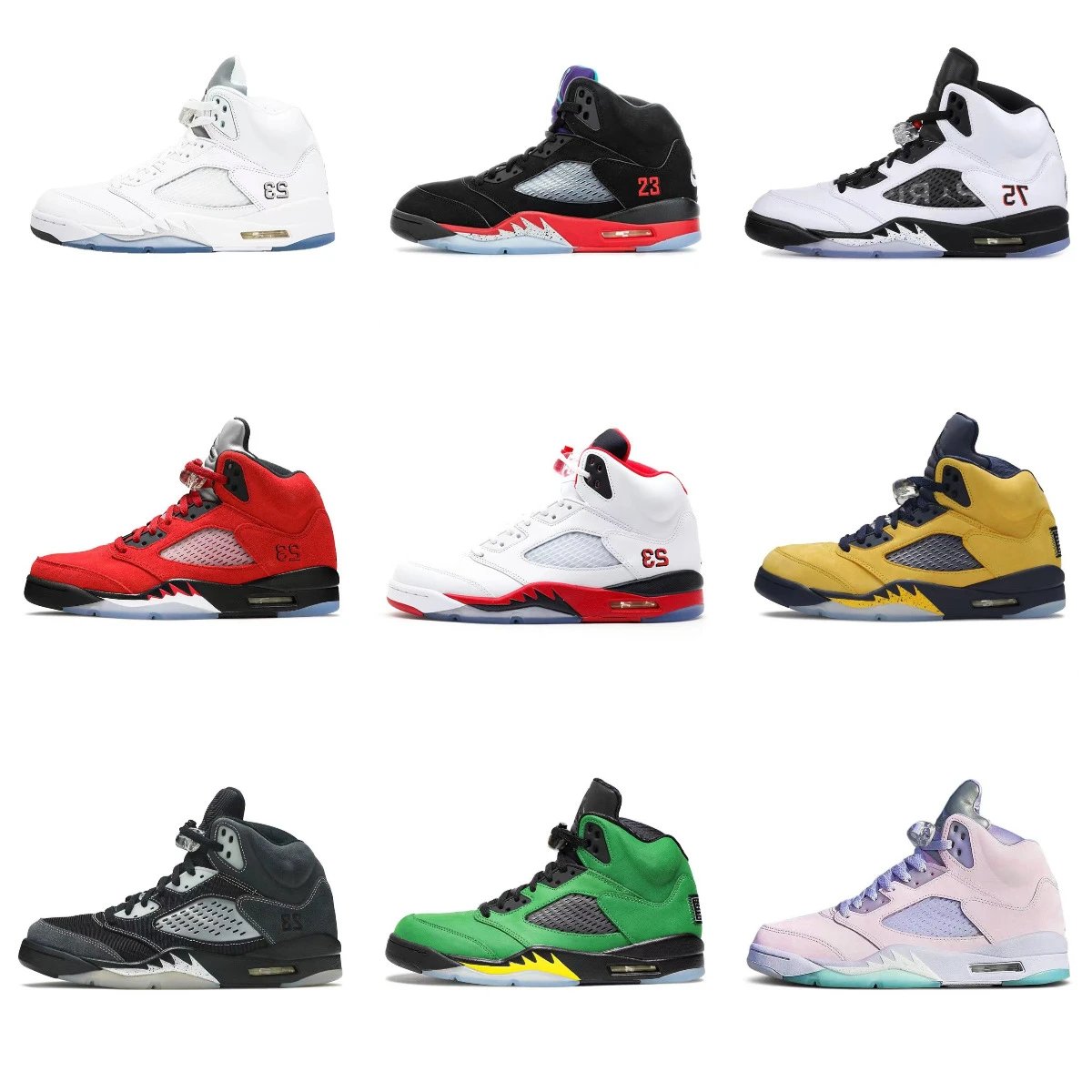 Jordan Air Jordan 5 Retro High Top Basketball Sneakers Multicolor