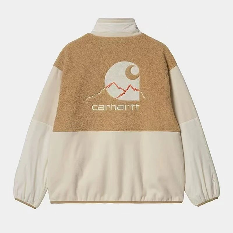 Carhartt WIP Fleece Cozy Jacket Beige and White
