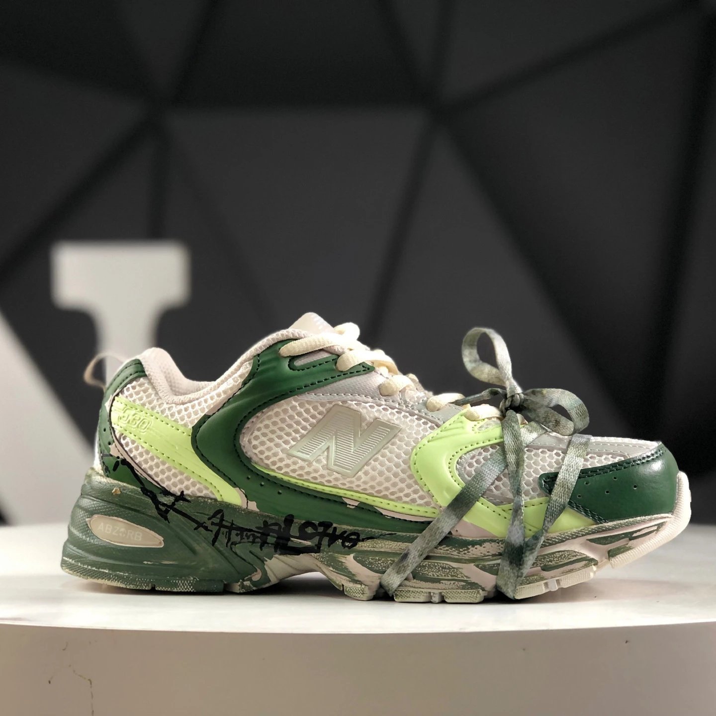 New Balance NB 530 Chunky Sneakers Green and White