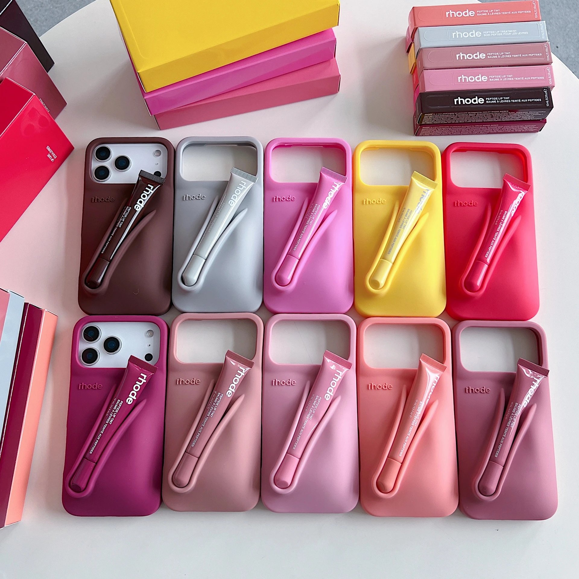Rhode Peptide Lip Case Silicone Phone Case Multicolor