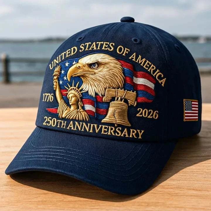 Design United States 250th Anniversary Embroidered Baseball Cap Navy