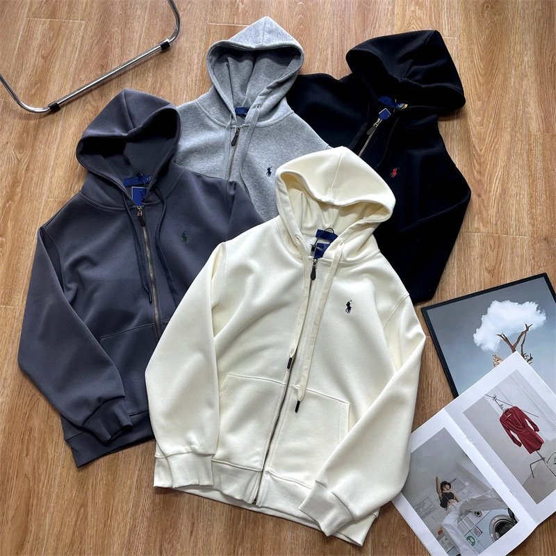Ralph Lauren Classic Zip-Up Hoodie Cotton Sweatshirt Multicolor