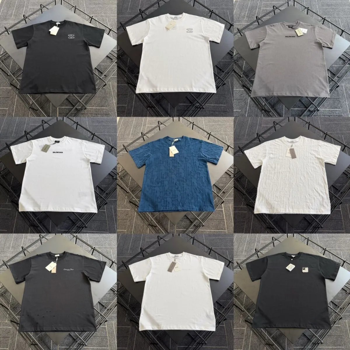 Dior Oblique Jacquard Graphic Streetwear T-Shirt Blue