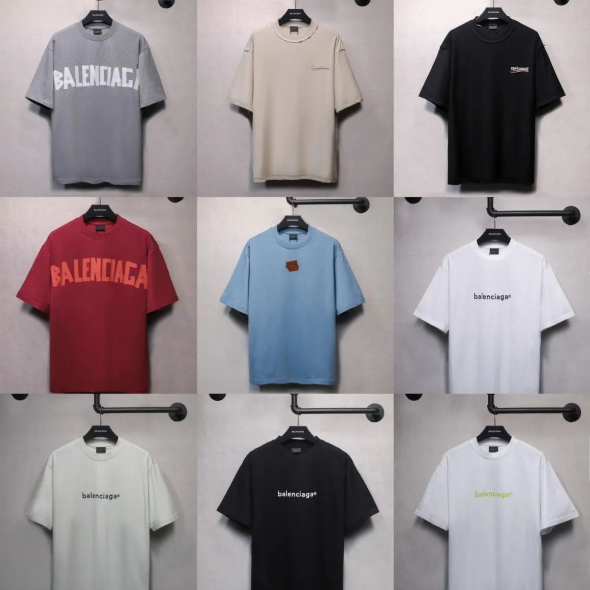 Balenciaga Graphic Print Oversized Tee Multicolor