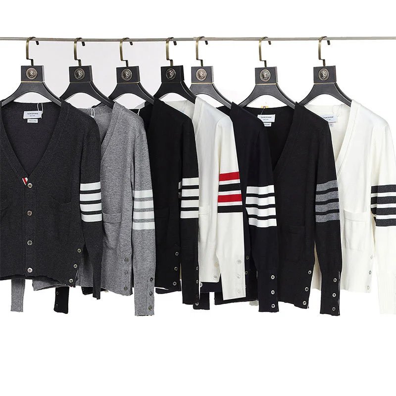 Thom Browne 4-Bar Stripe Knit Cardigan Multicolor