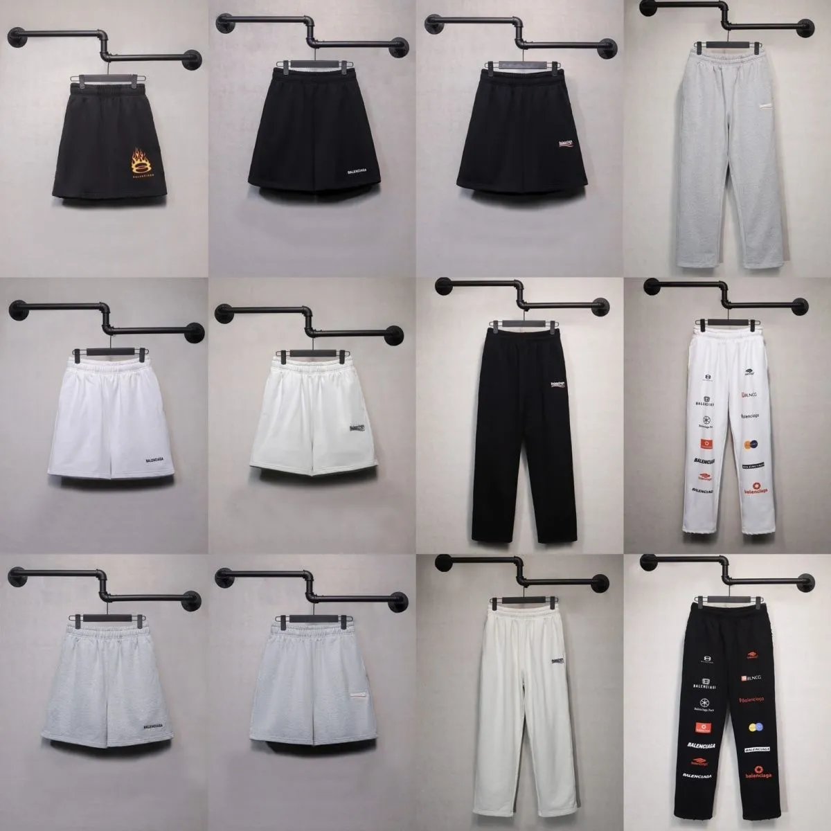 Balenciaga Casual Cotton Sweatpants and Shorts Collection Multicolor