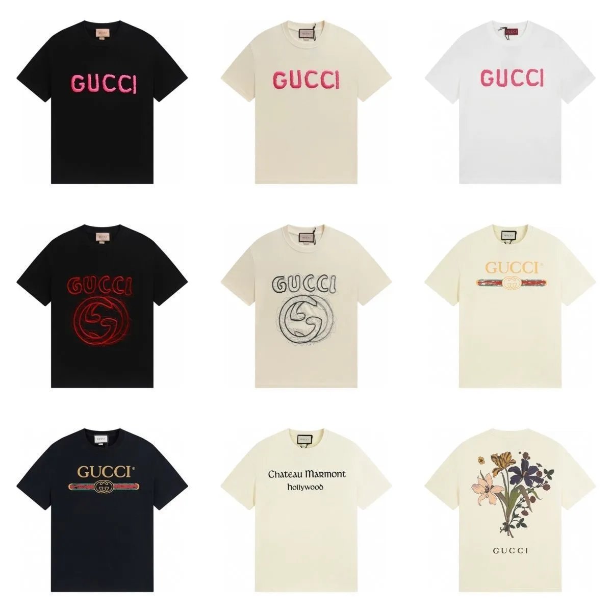 Gucci Graphic Print Cotton T-Shirt Multicolor