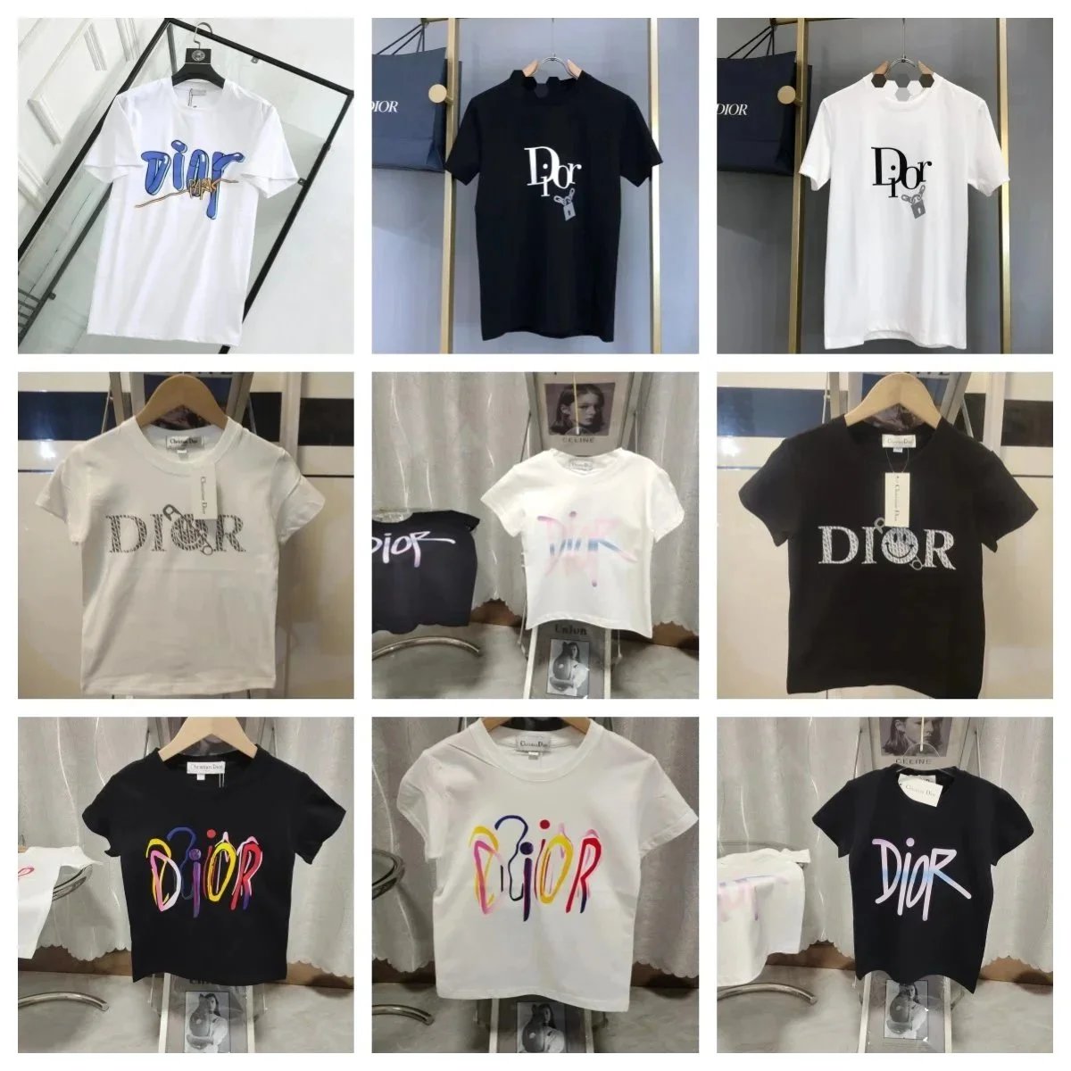 Dior Graphic Print Cotton T-Shirt Multicolor