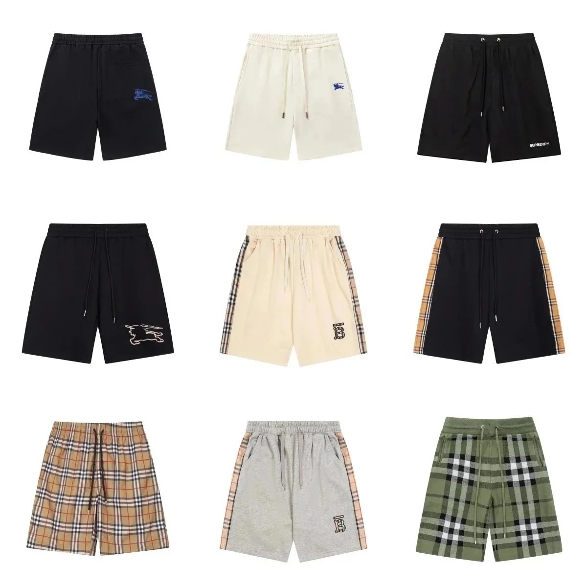 Burberry Casual Check Print and Equestrian Knight Shorts Multicolor