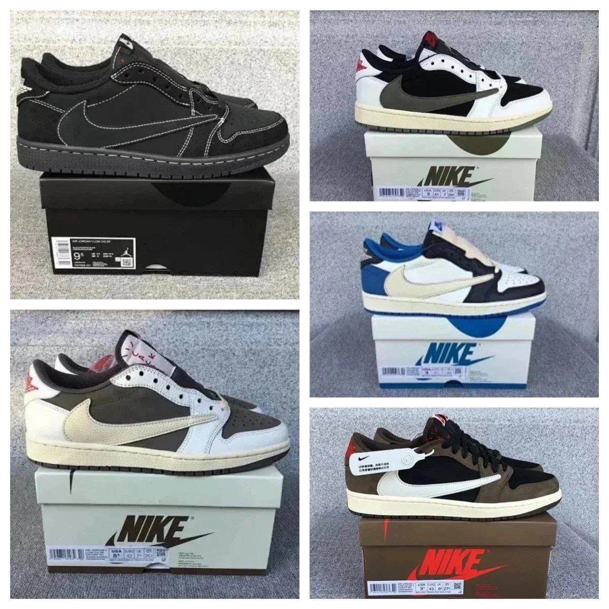 Nike Air Jordan 1 Low Travis Scott Retro Sneakers Multicolor