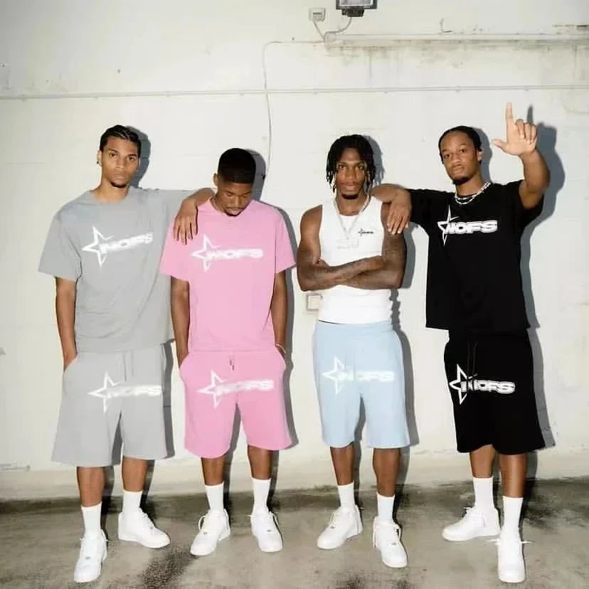 HOFS Star Graphic Streetwear Matching Set Multicolor