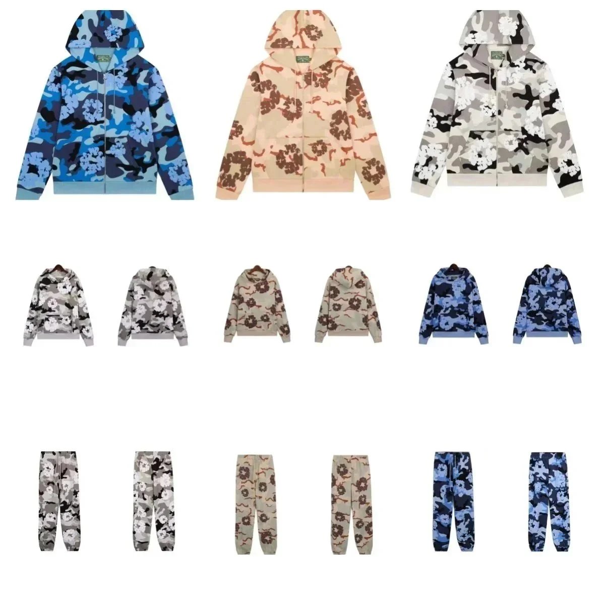 Design Camo Floral Print Matching Set Multicolor