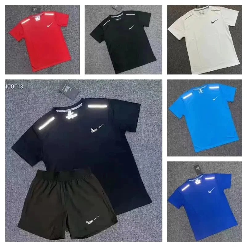 Nike Reflective Running Set Athletic T-Shirt and Shorts Black
