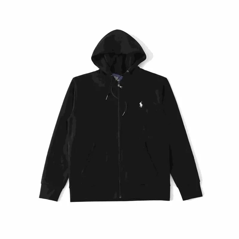 Ralph Lauren RL Zip-Up Casual Hoodie Black