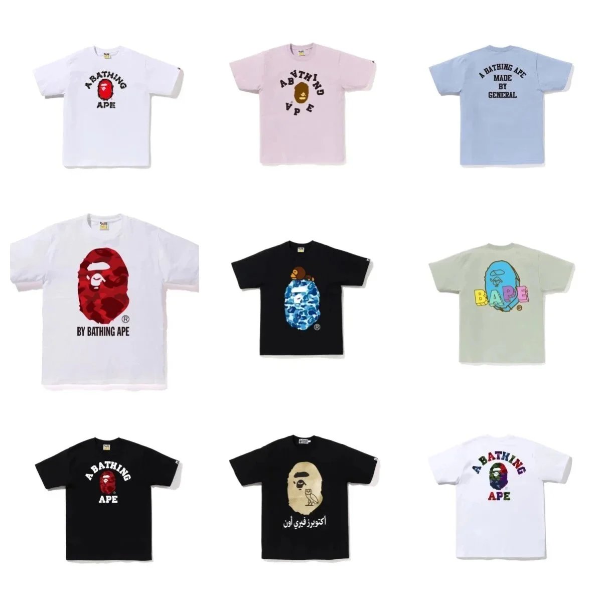 A Bathing Ape BAPE Graphic Print Streetwear T-Shirt Multicolor