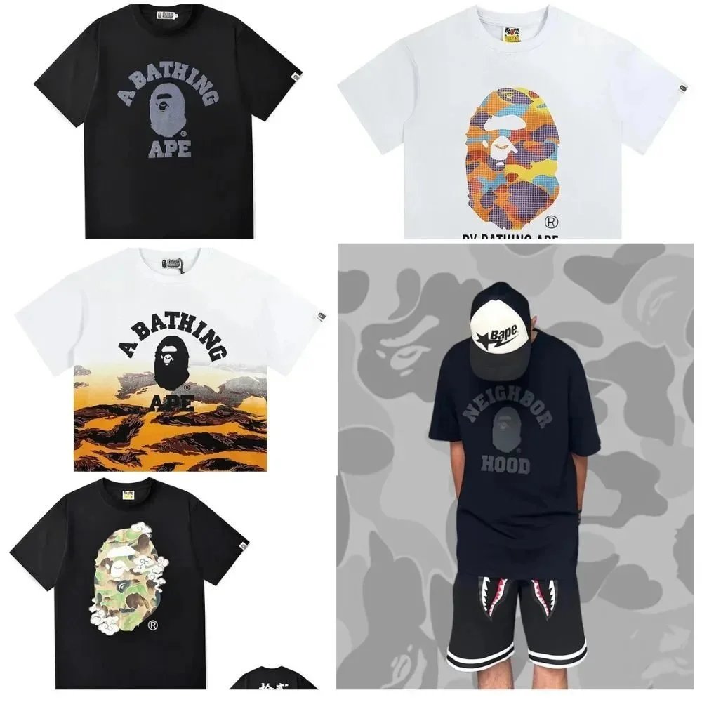 A Bathing Ape BAPE Graphic Tee Streetwear T-Shirt Multicolor