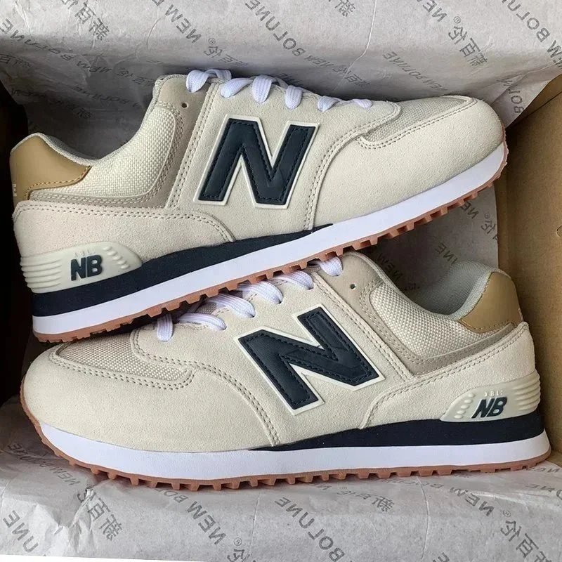 New Balance 574 Casual Sneakers Beige and Navy