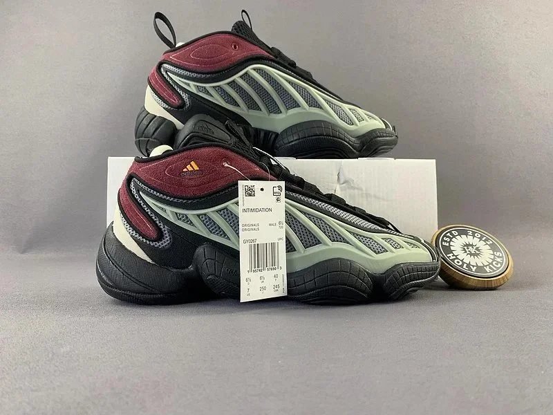 Adidas Intimidation GY0267 Chunky Sneakers Black and Burgundy