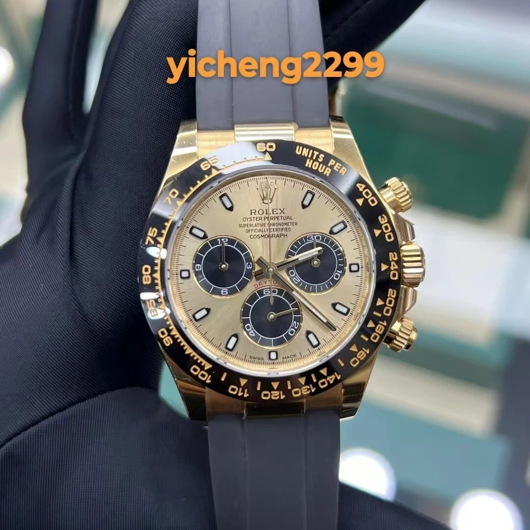 Rolex Cosmograph Daytona 116518LN Luxury Watch Gold and Black